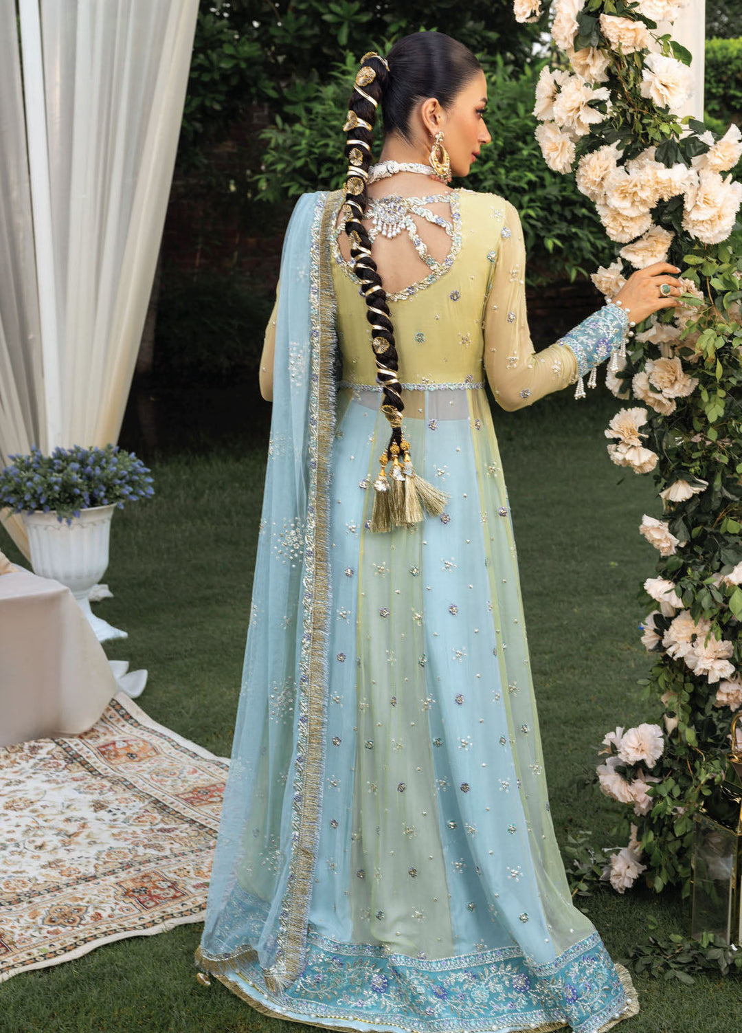 Rang Rasiya Embroidered Organza Suits Unstitched 3 Piece RR25WF D-10 Samara - Wedding Collections