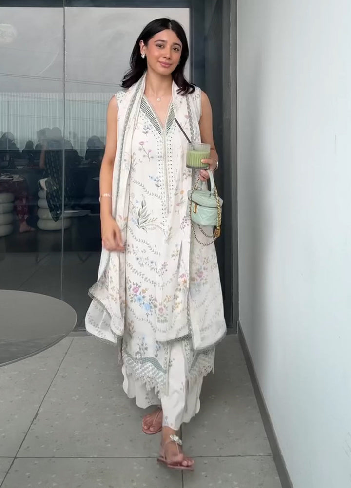 Haze A Prints by Afrozeh Unstitched Embroidered Lawn 3 Piece Suit AF26UAP FWU-106 Luem Ivory - Summer Collection