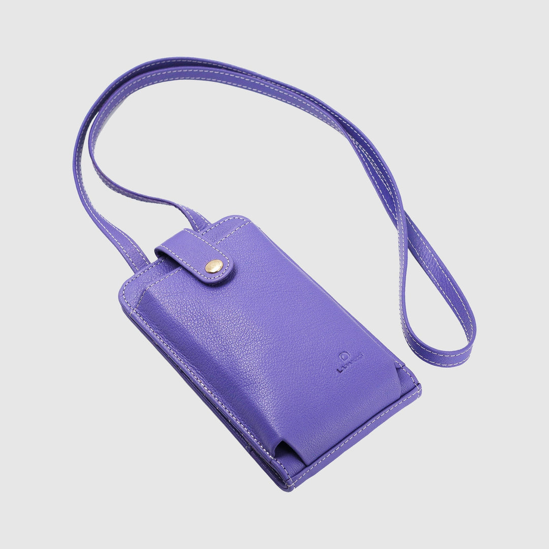 Lafanzo Unisex Leather Femora Crossbody Phone Pouch Purple - Accessories Collection