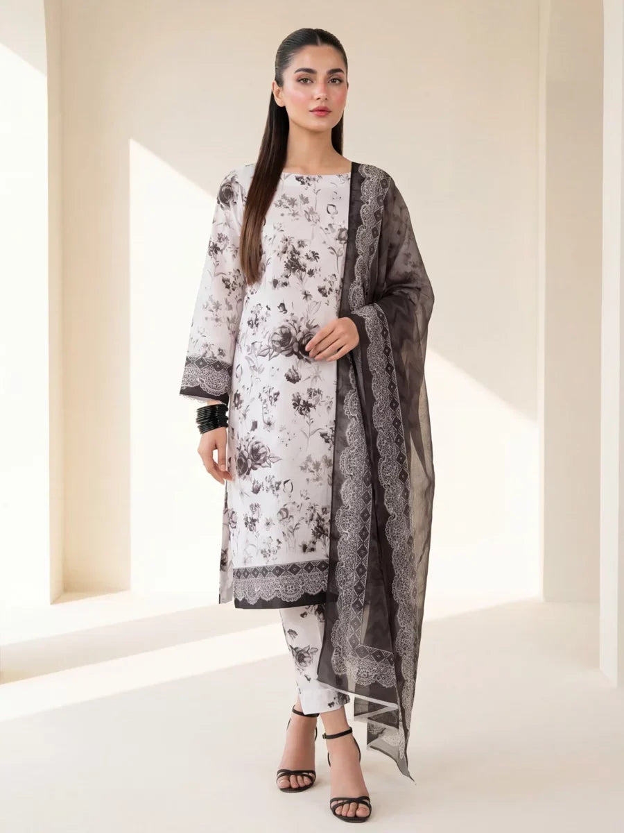 Salitex Unstitched Printed Lawn Silk 3 Piece Suit SUNS7ASI410 Casual Collection