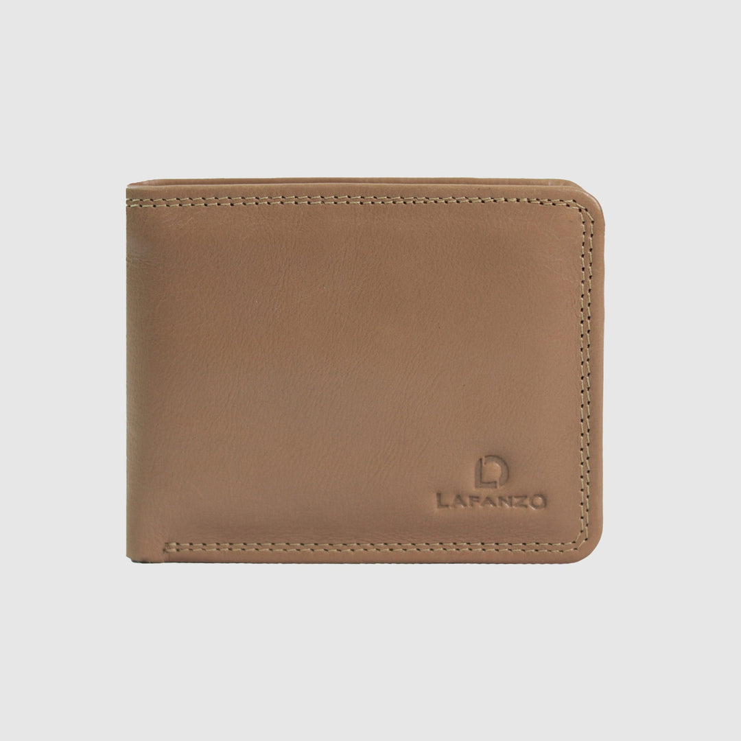 Lafanzo Unisex Leather LO Padded Wallet Beige & Blue - Accessories Collection