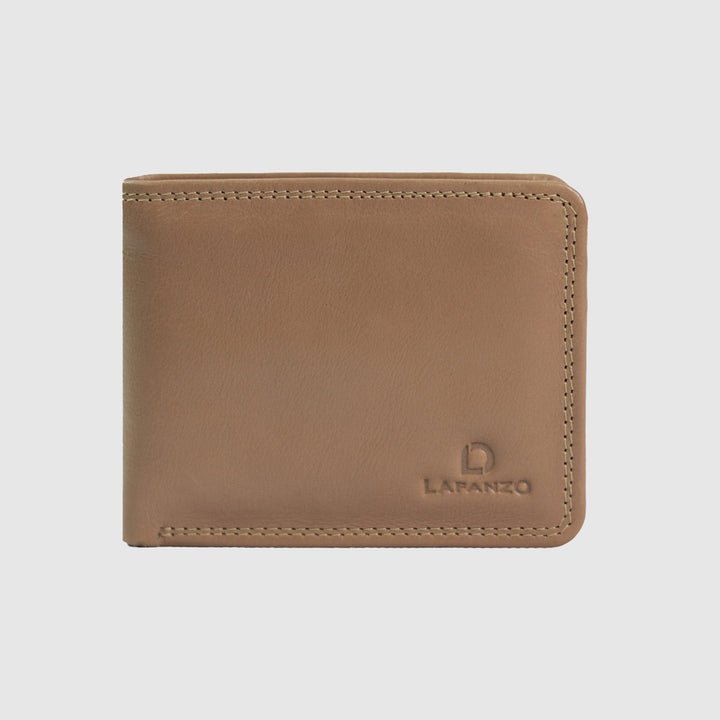 Lafanzo Unisex Leather LO Padded Wallet Beige & Blue - Accessories Collection