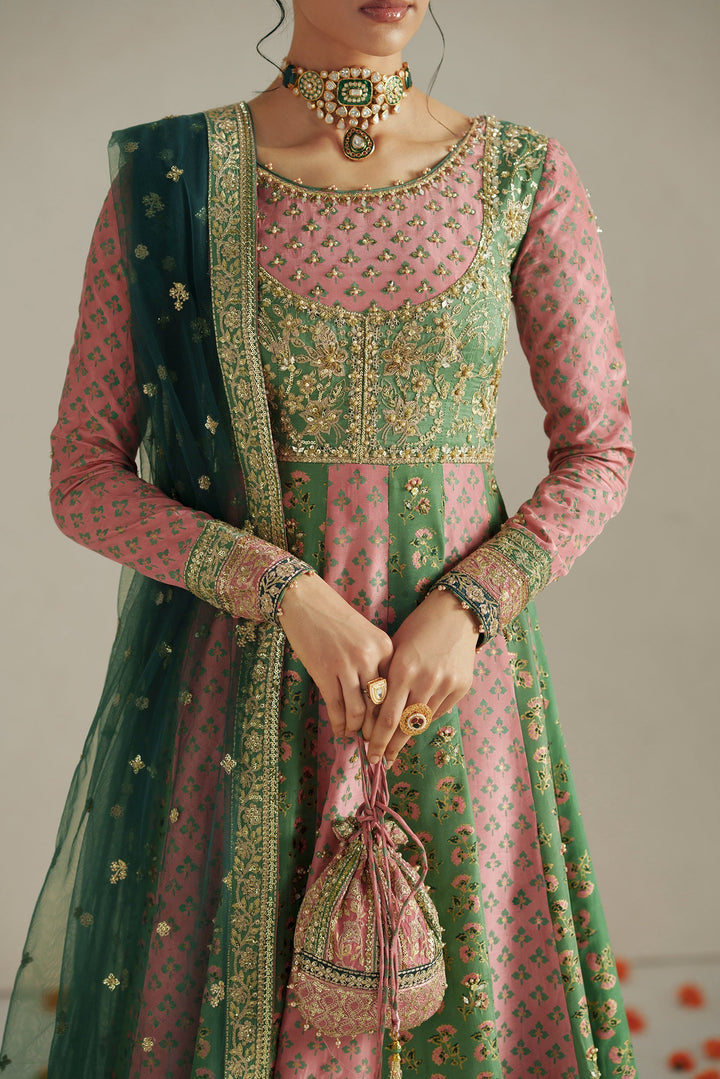 Vera Unstitched Embroidered Silk 3 Piece Suit VR26UWF Rang Multicolor Anarkali - Wedding Collection