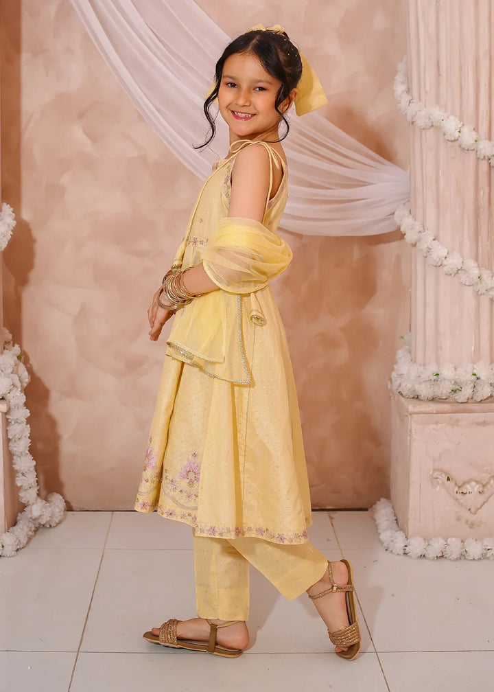 Modest Girls RTW Embroidered Mesuri 3 Piece Suit Yellow Festive Collection