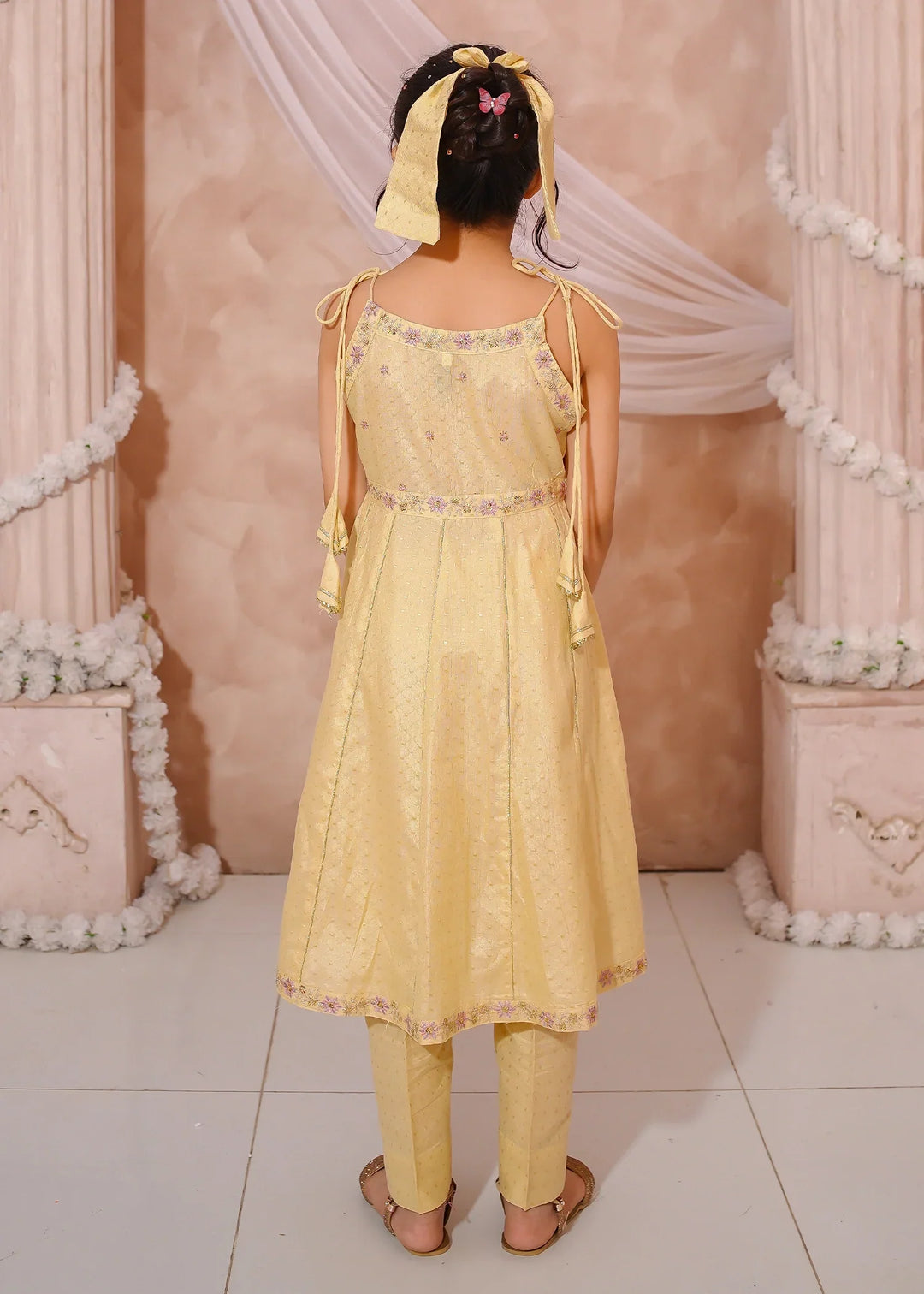 Modest Girls RTW Embroidered Mesuri 3 Piece Suit Yellow Festive Collection