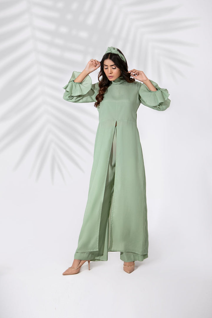 Qais by Syah Women RTW Solids Grip 2 Piece Suit Long Top with Trouser - Festive Collection