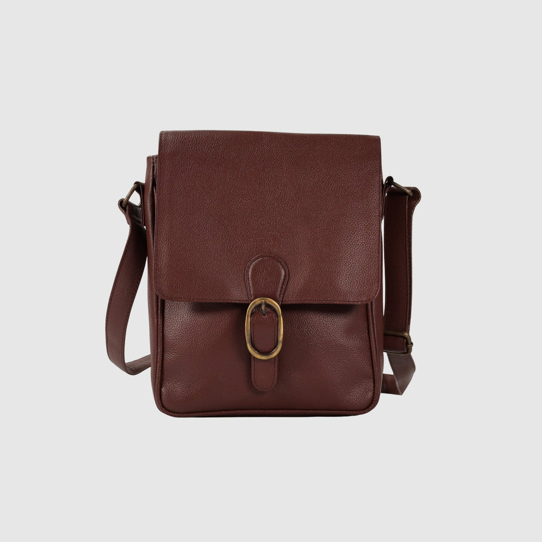 Lafanzo Unisex Leather Edge Crossbody Pack Heritage Brown - Accessories Collection