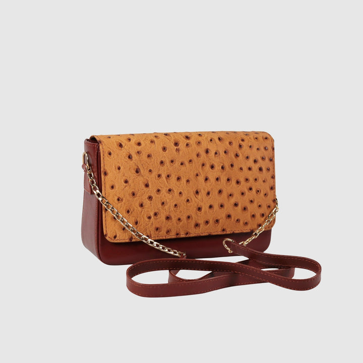 Lafanzo Unisex Leather Ostrina Clutch Bag Tawny Brown - Accessories Collection