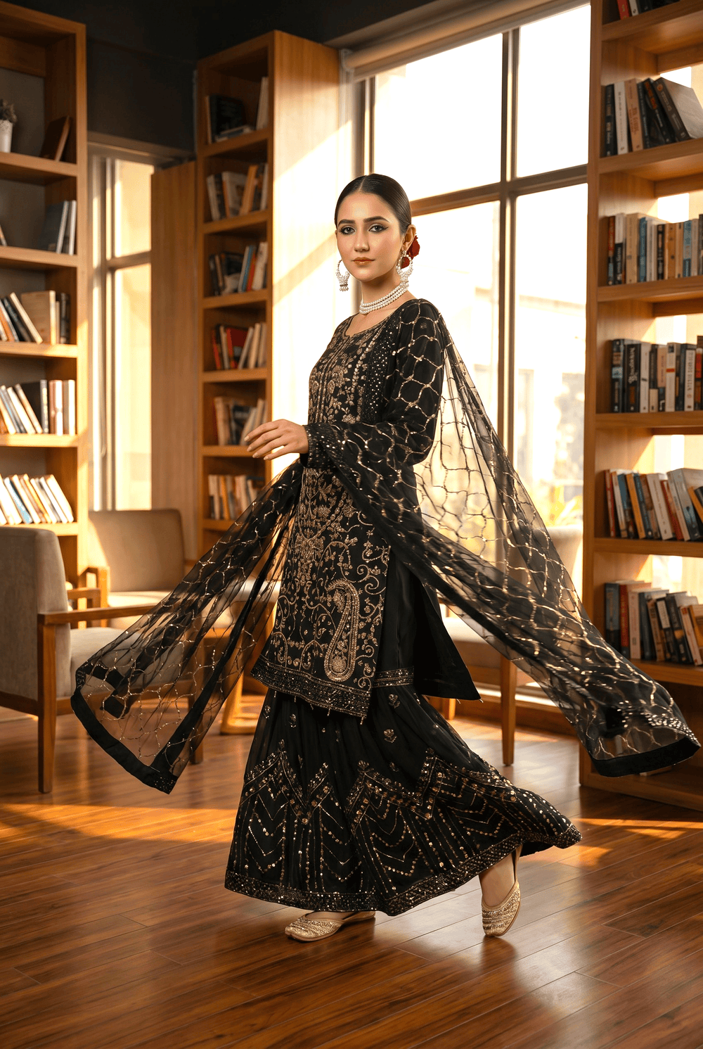 Chashni by Maherposh RTW Embroidered Raw Silk 3 Piece Suit FHM-1044 Festive Collection