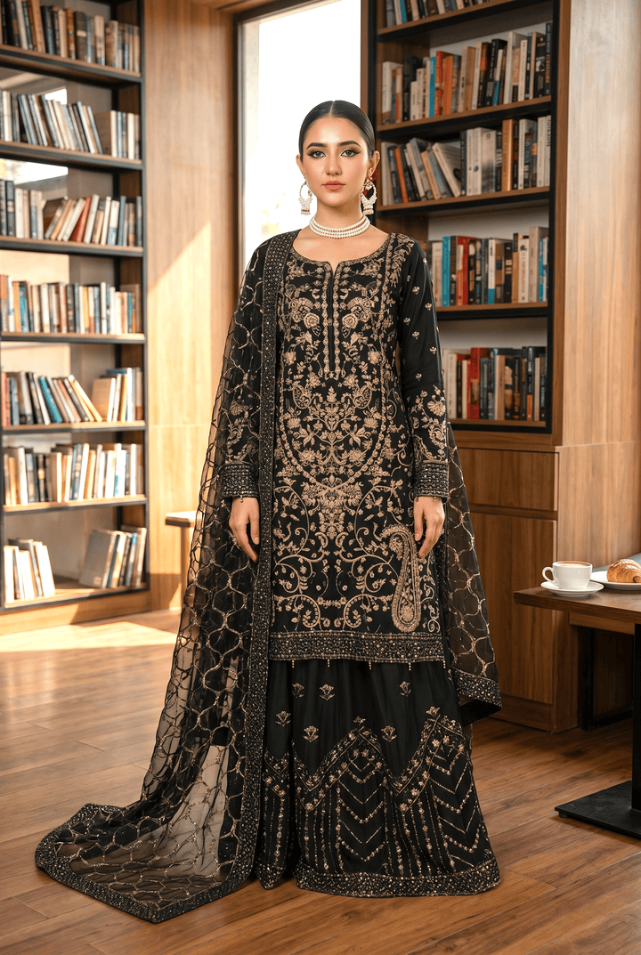 Chashni by Maherposh RTW Embroidered Raw Silk 3 Piece Suit FHM-1044 Festive Collection