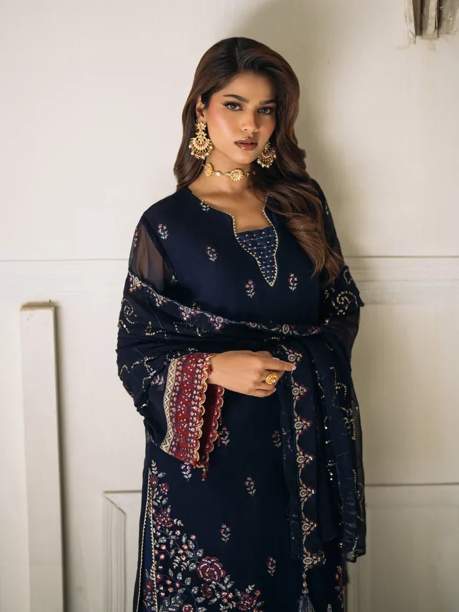 Salitex Unstitched Embroidered Chiffon 3 Piece Suit SUNS8CH510 Festive Collection