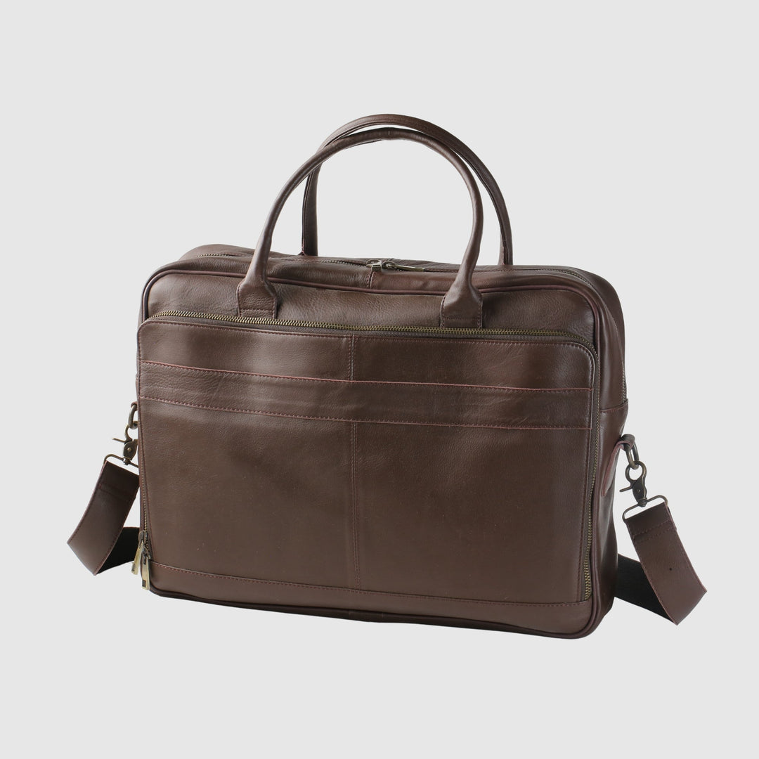 Lafanzo Unisex Leather Executive Laptop Bag Maroon - Accessories Collection