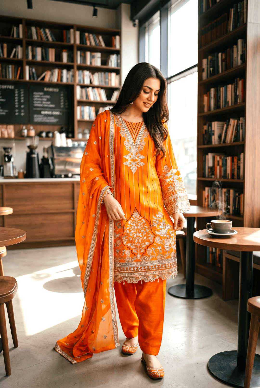 Maher E Naseeb by Maherposh RTW Embroidered Chiffon 3 Piece Suit SM-9001 Festive Collection