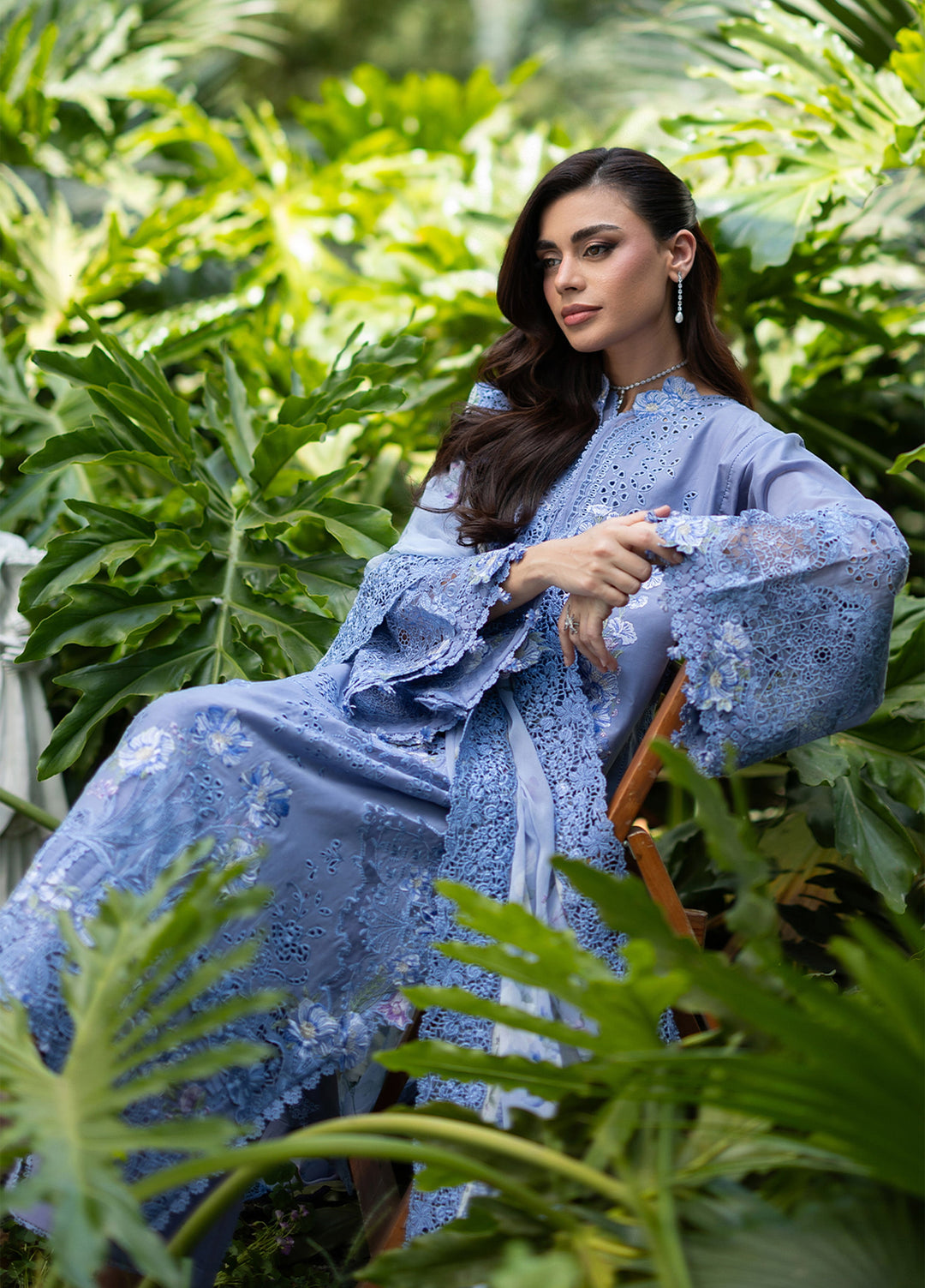 Elaf Premium Unstitched Embroidered Lawn 3 Piece Suit EL26ULF Lavender Luxe ELQ-2B - Festive Collection