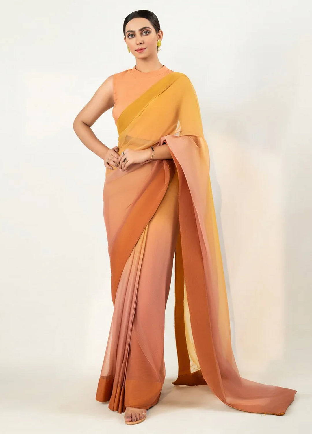 Imran Aftab RTW Printed Chiffon Saree Suit IASC 11 - Festive Collection