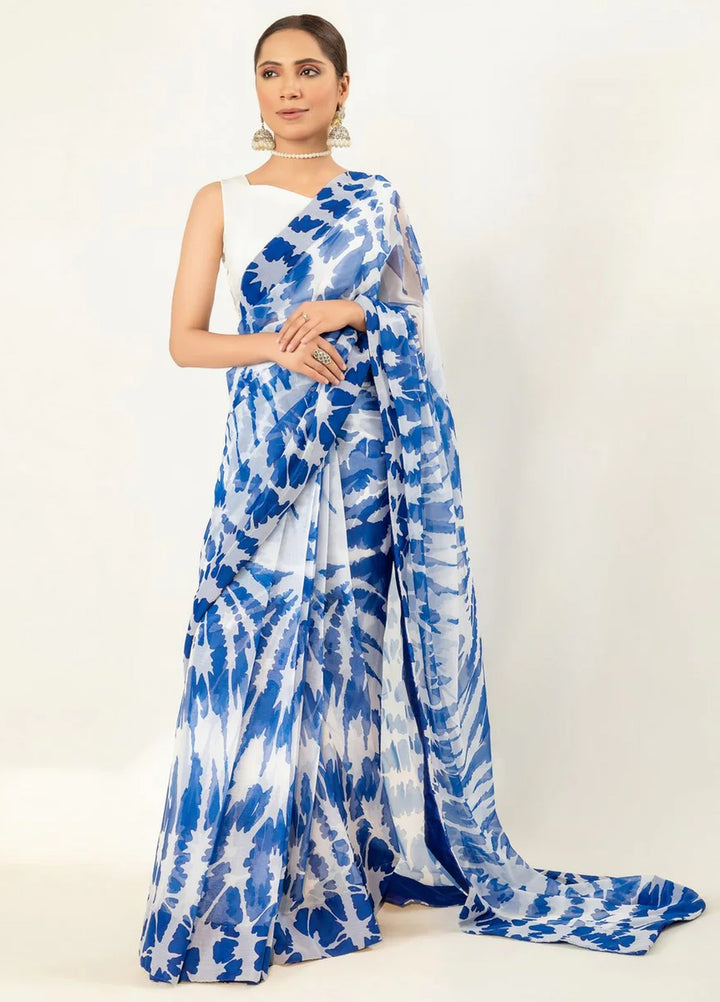 Imran Aftab RTW Printed Chiffon Saree Suit IASC 08 - Festive Collection