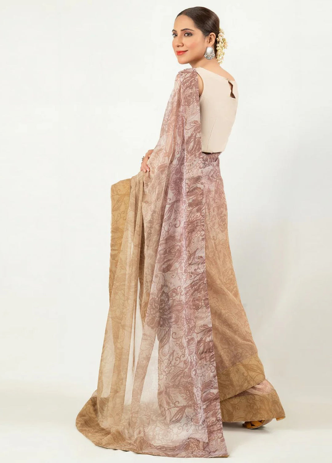 Imran Aftab RTW Printed Chiffon Saree Suit IASC 15 - Festive Collection