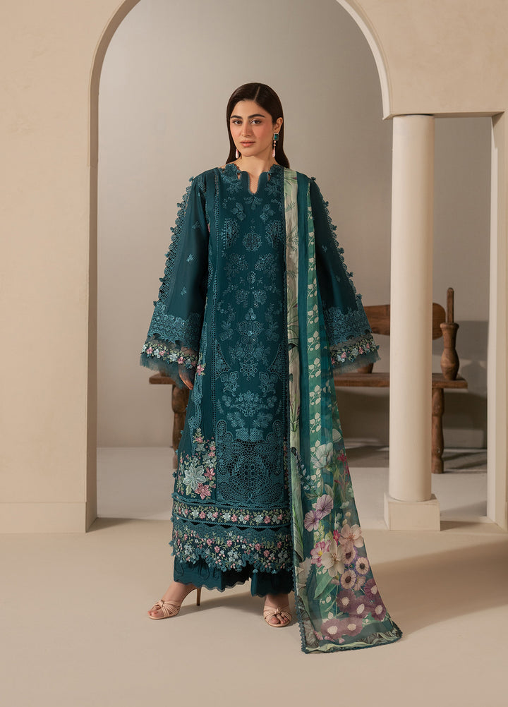 E-Craft by Elaf Unstitched Embroidered Lawn 3 Piece Suit EHC-2A Moss - Casual Collection