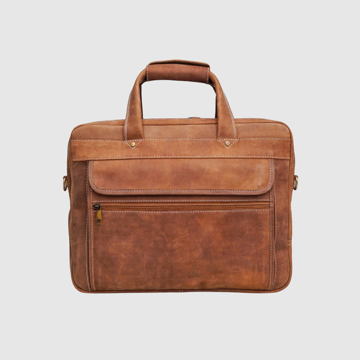 Lafanzo Unisex Imperium Leather Laptop Bag Light Rustic Brown - Accessories Collection