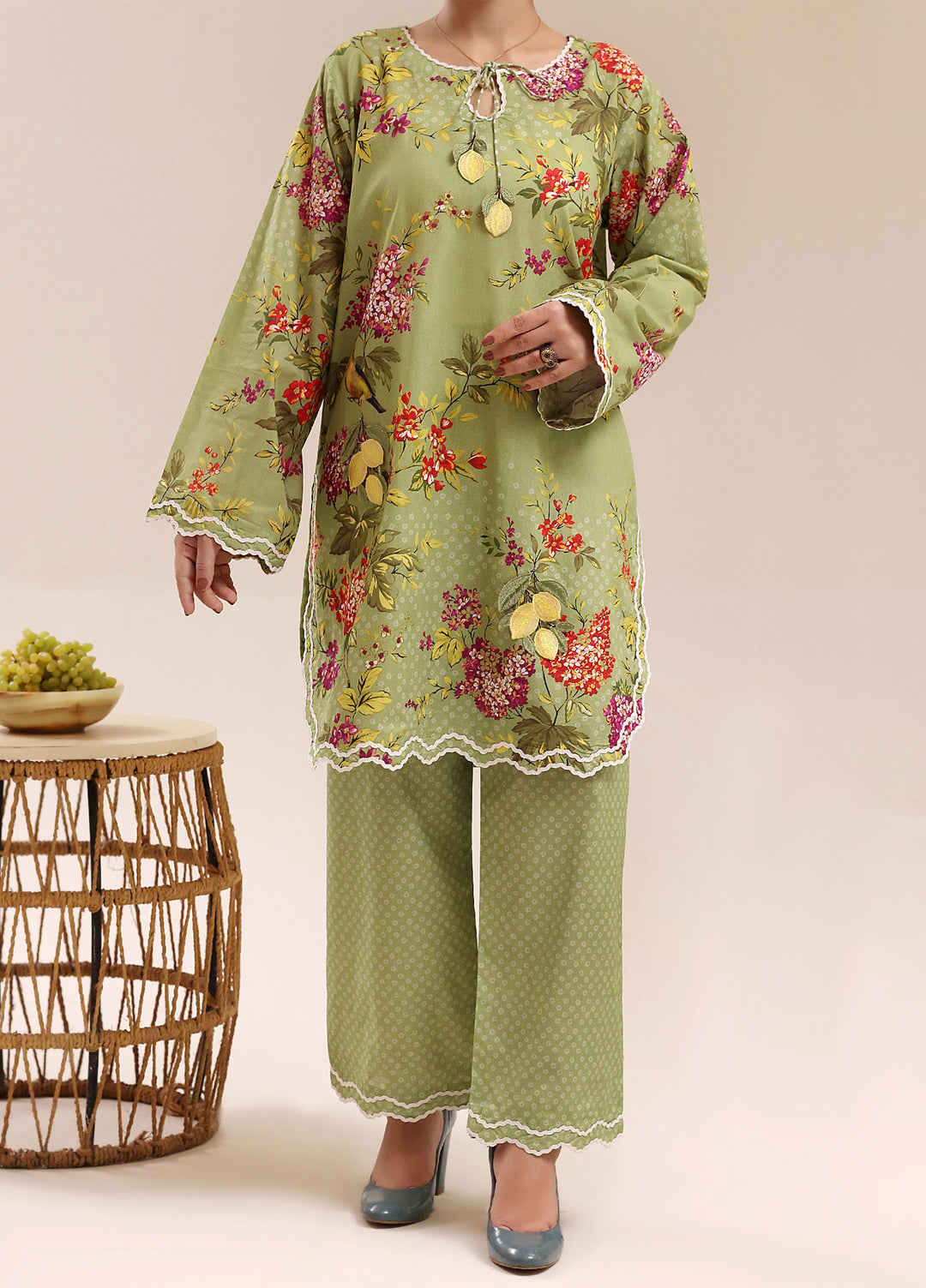 Riley Women RTW Embroidered Lawn 2 Piece Suit RL26RL Lime Grove - Casual Collection