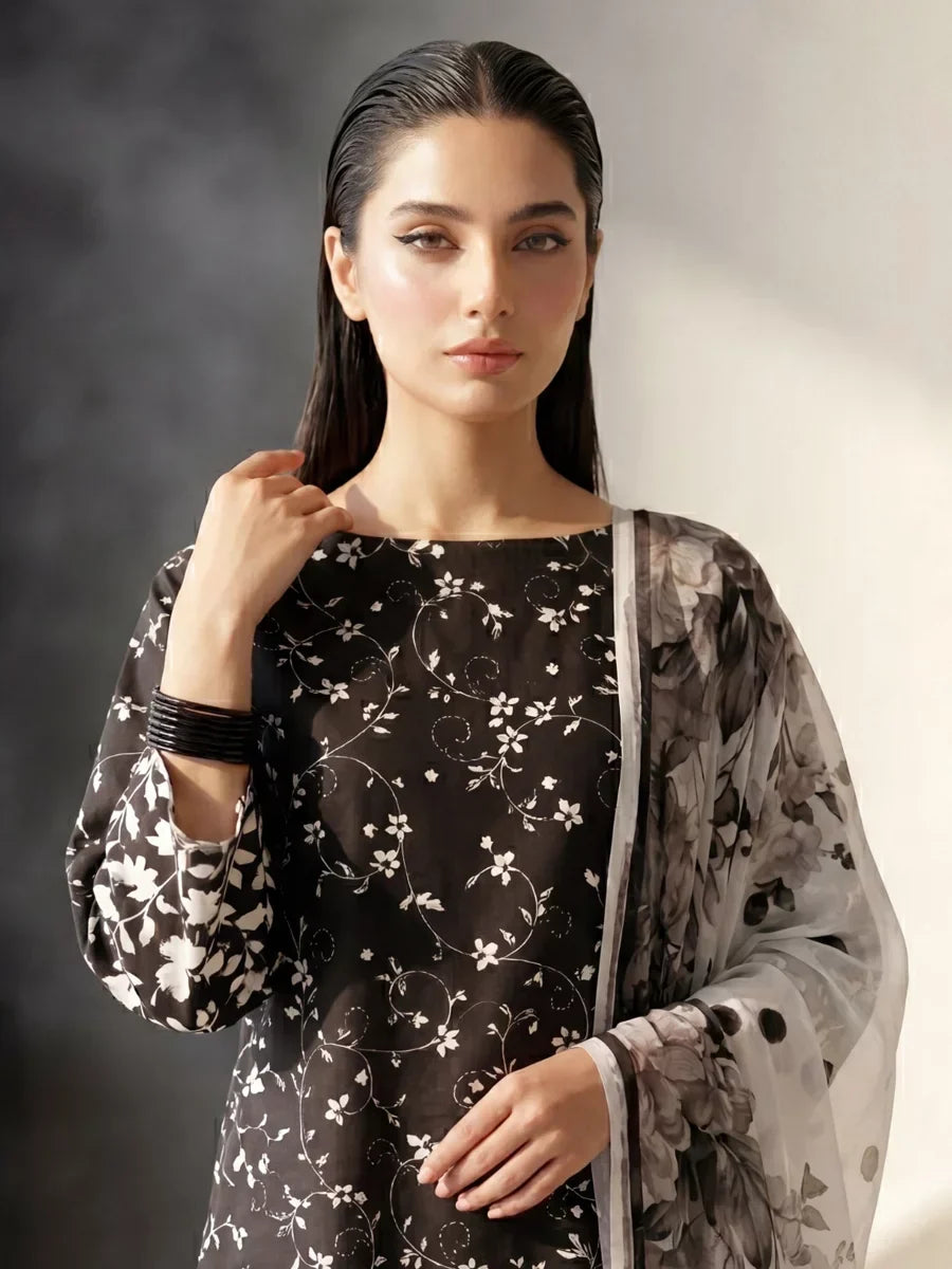 Salitex Unstitched Printed Lawn Silk 3 Piece Suit SUNS7ASI416 Casual Collection