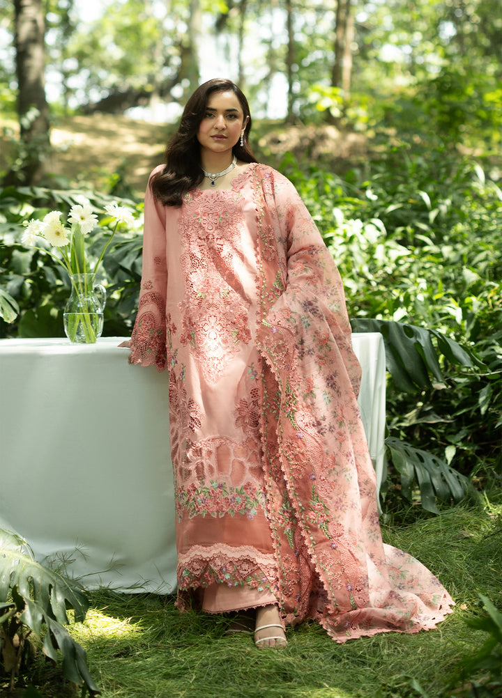 Elaf Premium Unstitched Embroidered Lawn 3 Piece Suit EL26ULF Endless Love ELQ-5A - Festive Collection