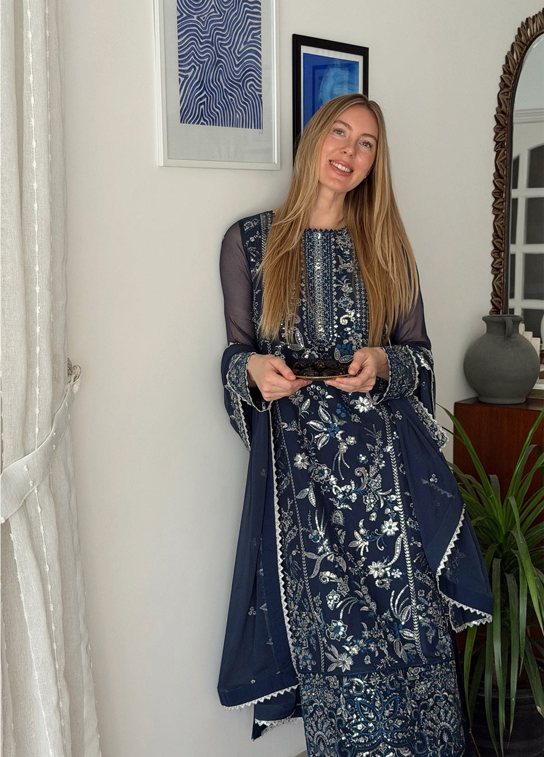 Maison d'or by Sahane Unstitched Embroidered Chiffon 3 Piece Suit CT-27002 NAEL - Festive Collection