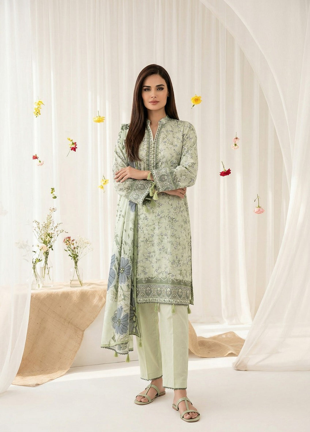 Salina by Regalia Textiles Unstitched Digital Printed Lawn 3 Piece Suit RG26ULSP D1 - Casual Collection