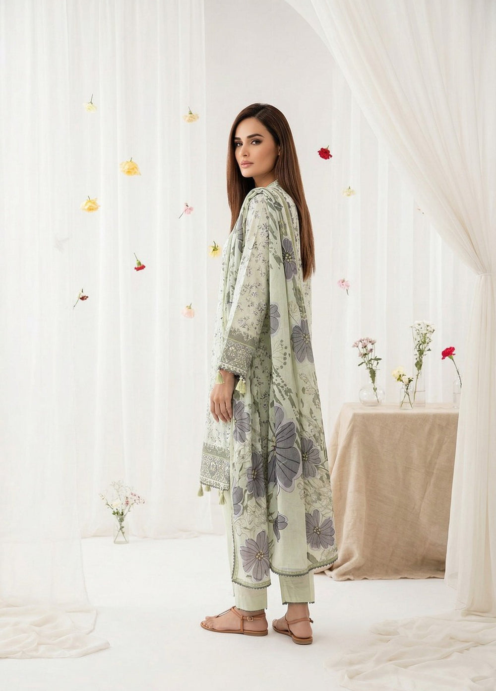 Salina by Regalia Textiles Unstitched Digital Printed Lawn 3 Piece Suit RG26ULSP D1 - Casual Collection