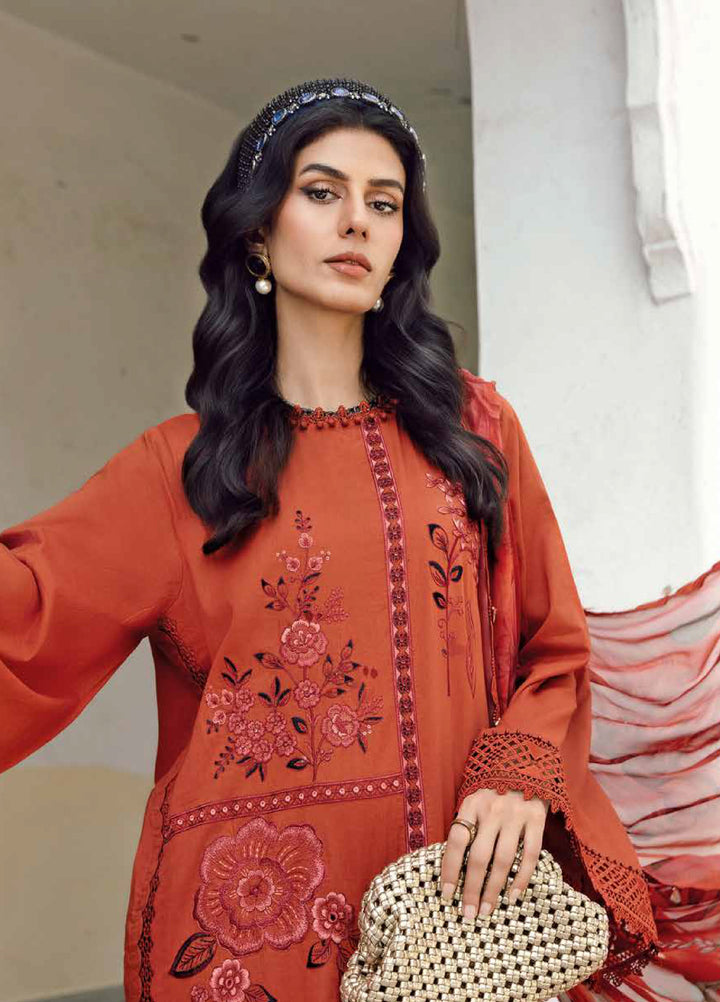 M Prints by Maria B Embroidered  Suits Unstitched 3 Piece MB25FE D-1B - Winter Collection