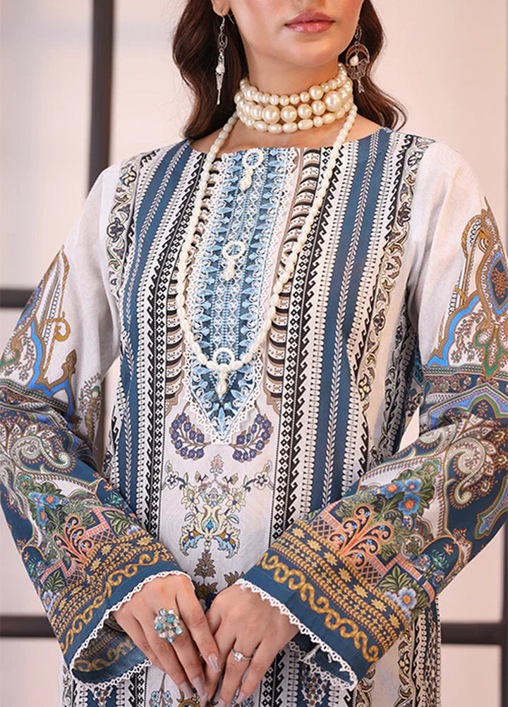 La Elise Women Unstitched Embroidered Lawn 3 Piece Suit 0001205 Kaia - Festive Collection