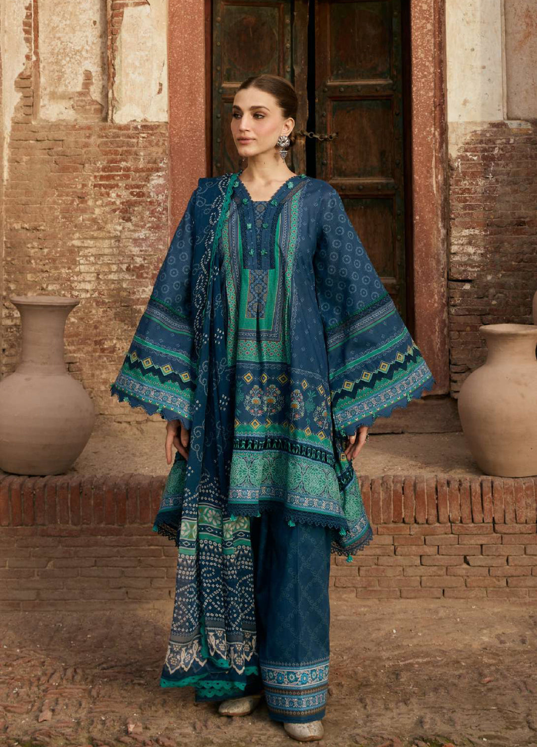 Angan by Kahf Unstitched Printed Lawn 3 Piece Suit KHF26ULA SUMBUL KPS-1B - Festive Collection