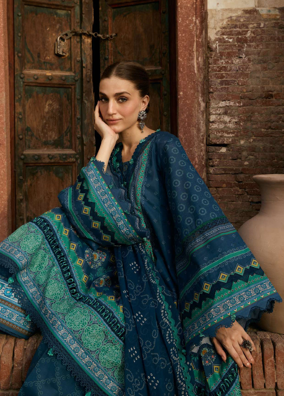 Angan by Kahf Unstitched Printed Lawn 3 Piece Suit KHF26ULA SUMBUL KPS-1B - Festive Collection