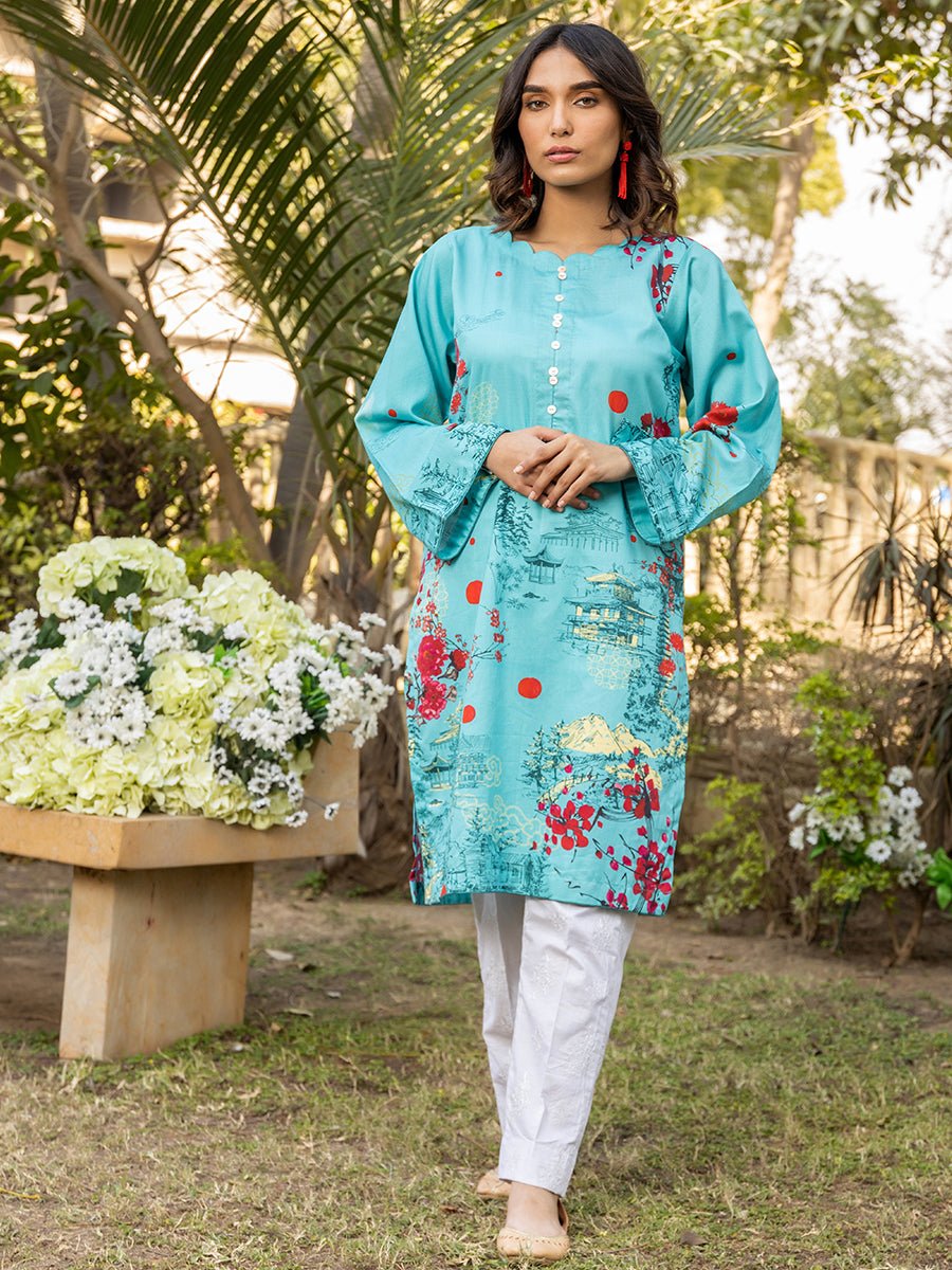 Salitex Women Printed Silk 1 Piece Shirt CPS23DC003 - Summer Collection