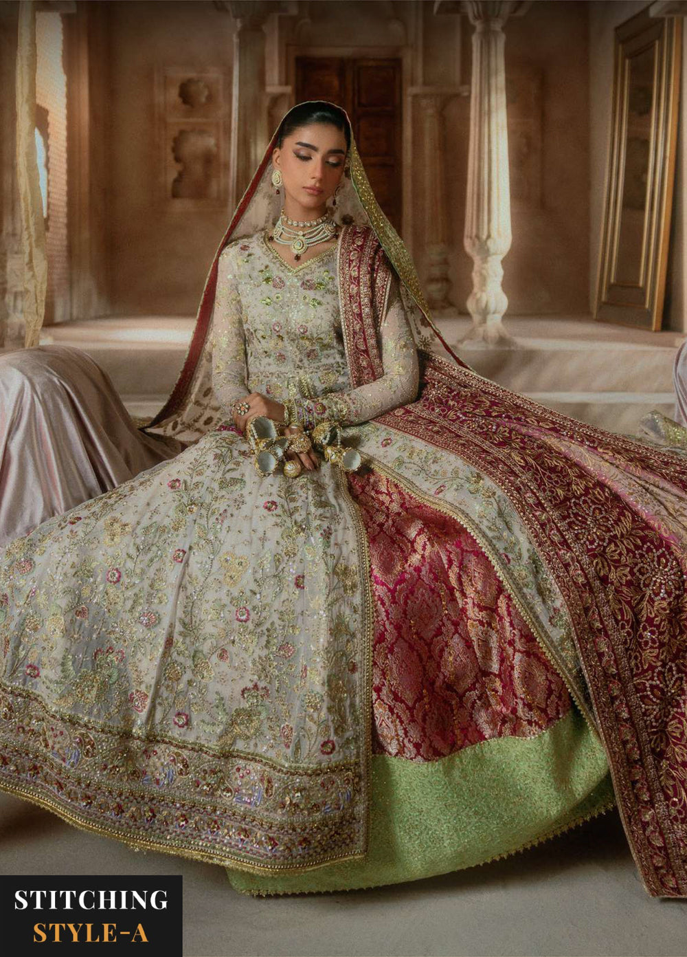 Aik Atelier Unstitched Embroidered Chiffon 3 Piece Suit AIK26UAAW B2602 - Wedding Collection
