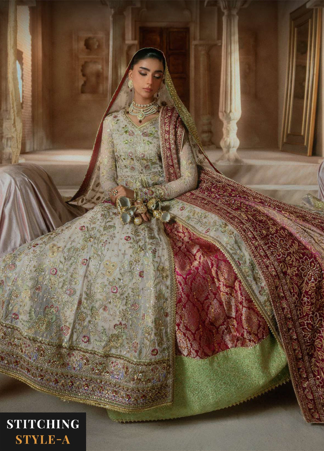 Aik Atelier Unstitched Embroidered Chiffon 3 Piece Suit AIK26UAAW B2602 - Wedding Collection