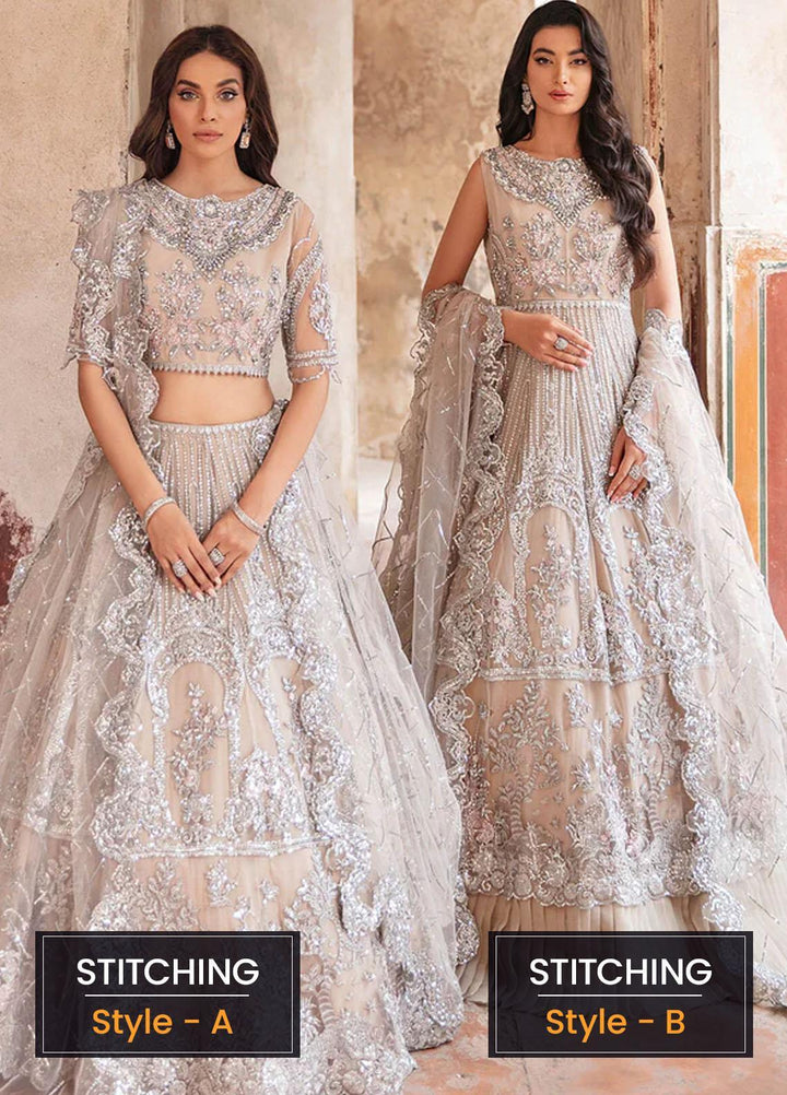 Aangan by Imrozia Premium Embroidered Net Suits Unstitched 3 Piece IMP22A IB-29 Sheesh - Bridal Collection