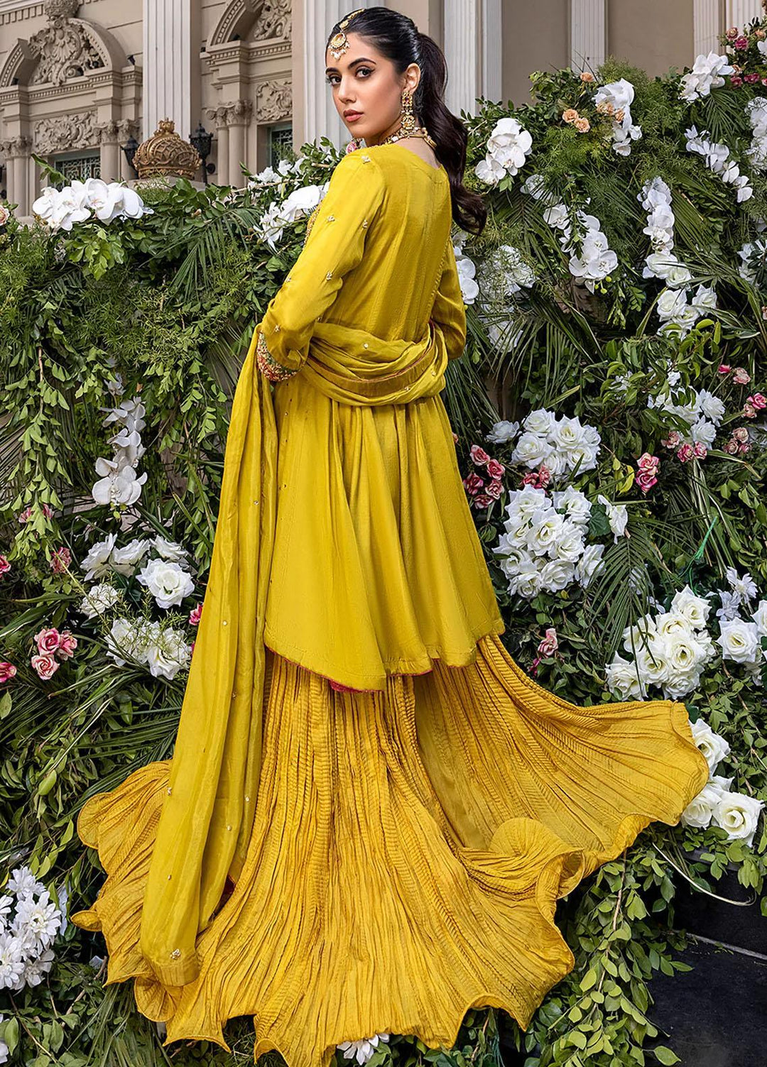 Azure Pret Embroidered Cotton Silk 3 Piece Dress Amber Glow AGVG02