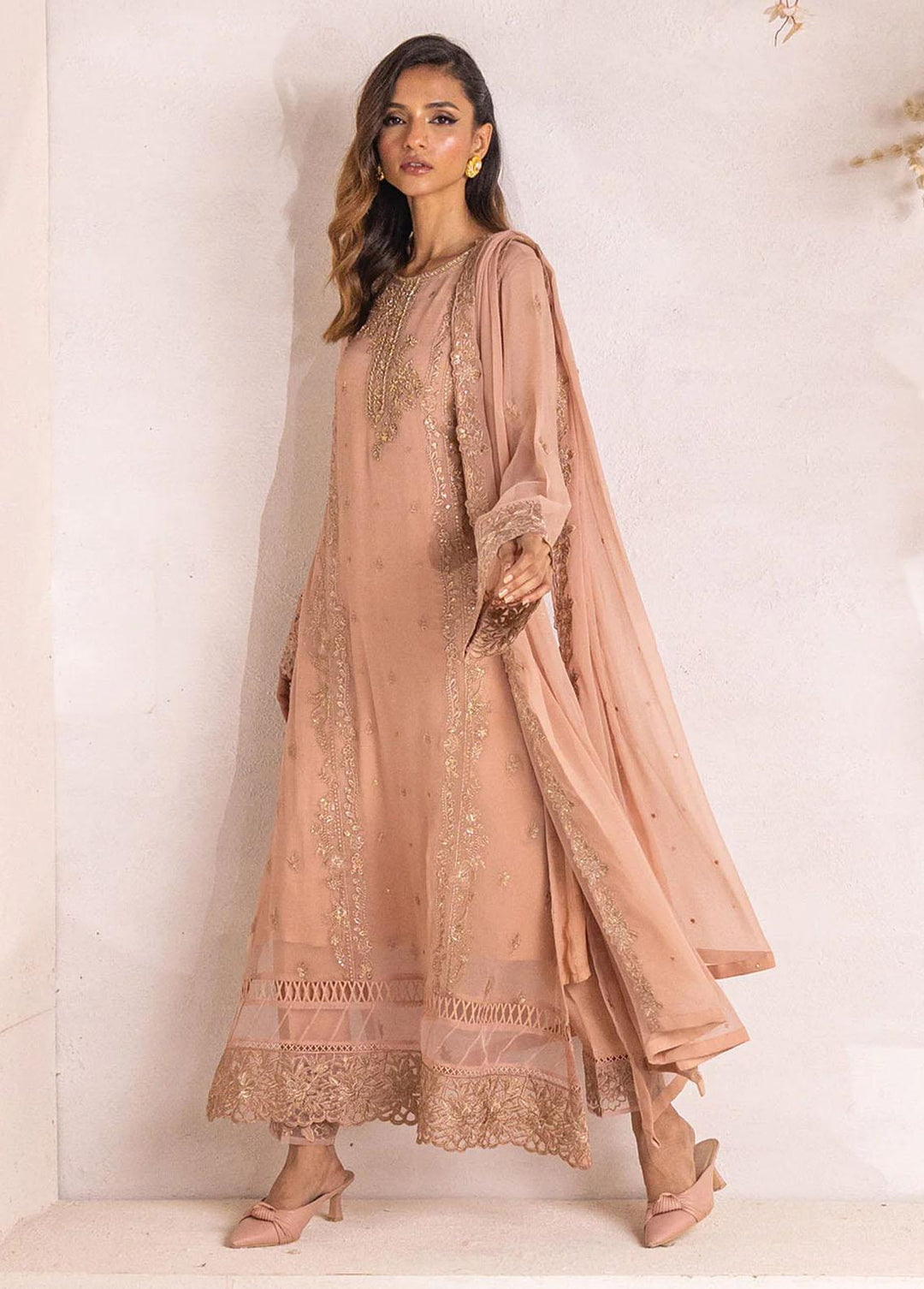 Azure Embroidered Chiffon Suits Unstitched 4 Piece AZU23LE Majestic Glow - Luxury Collection
