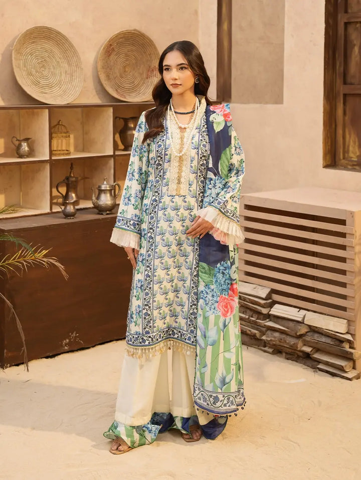 Dastaan by Menaal Unstitched Printed Lawn 3 Piece Suit ML26ULS DP-03B - Festive Collection