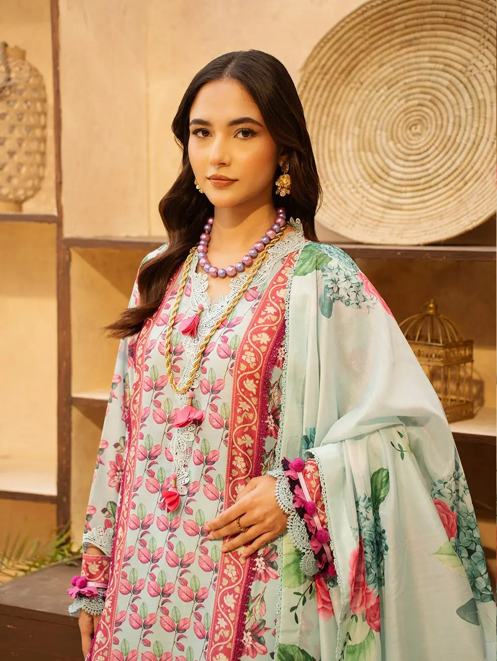 Dastaan by Menaal Unstitched Printed Lawn 3 Piece Suit ML26ULS DP-03A - Festive Collection