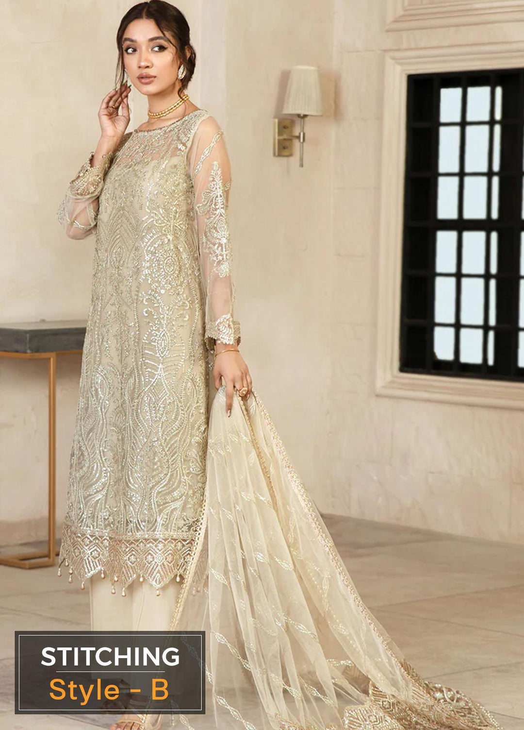 Gulzaar By Zarif Embroidered  Suits Unstitched 3 Piece ZR25UF ZFG 03 DAISY - Luxury Collection