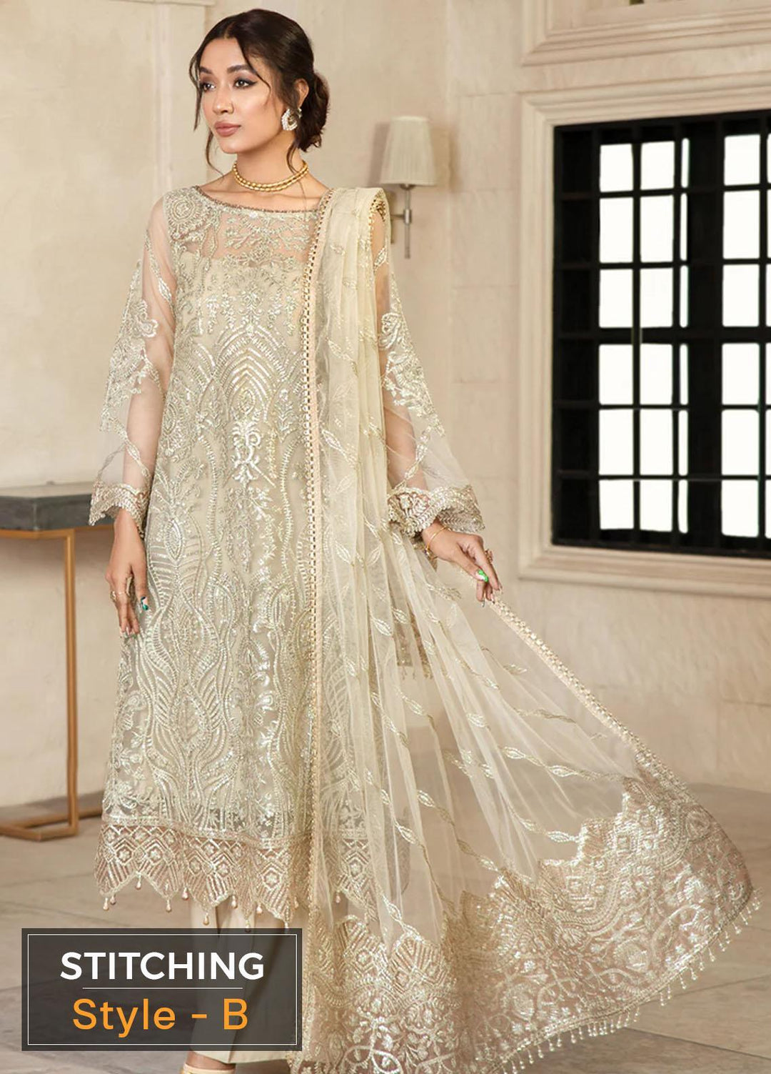 Gulzaar By Zarif Embroidered  Suits Unstitched 3 Piece ZR25UF ZFG 03 DAISY - Luxury Collection