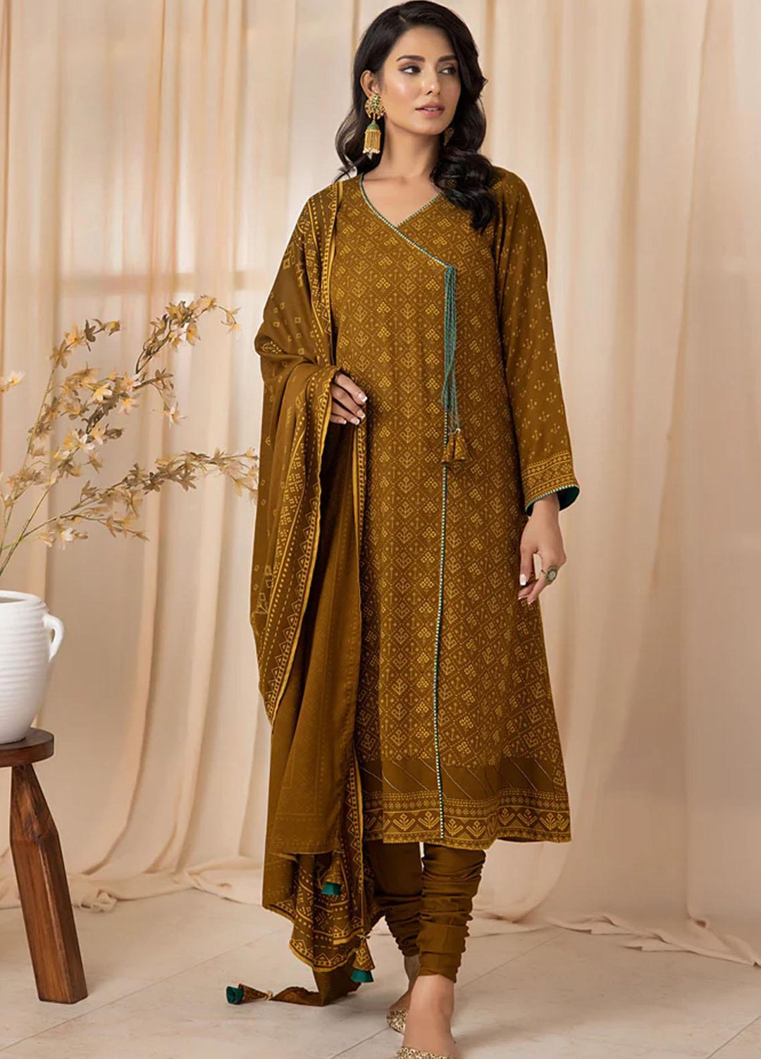 Lakhany Printed Cashmere Wool Suits Unstitched 3 Piece LSM22CV CVC-1002-B - Winter Collection