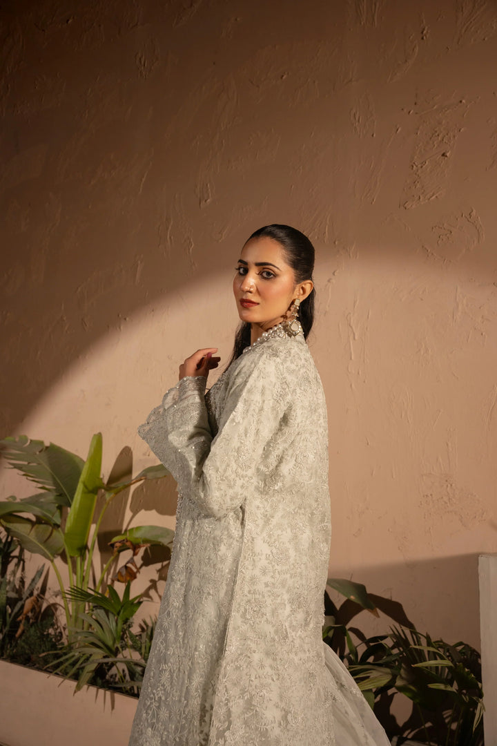 Banno by Manahils RTW Hand work Organza 3 Piece Suit 198-AQUA Festive Collection