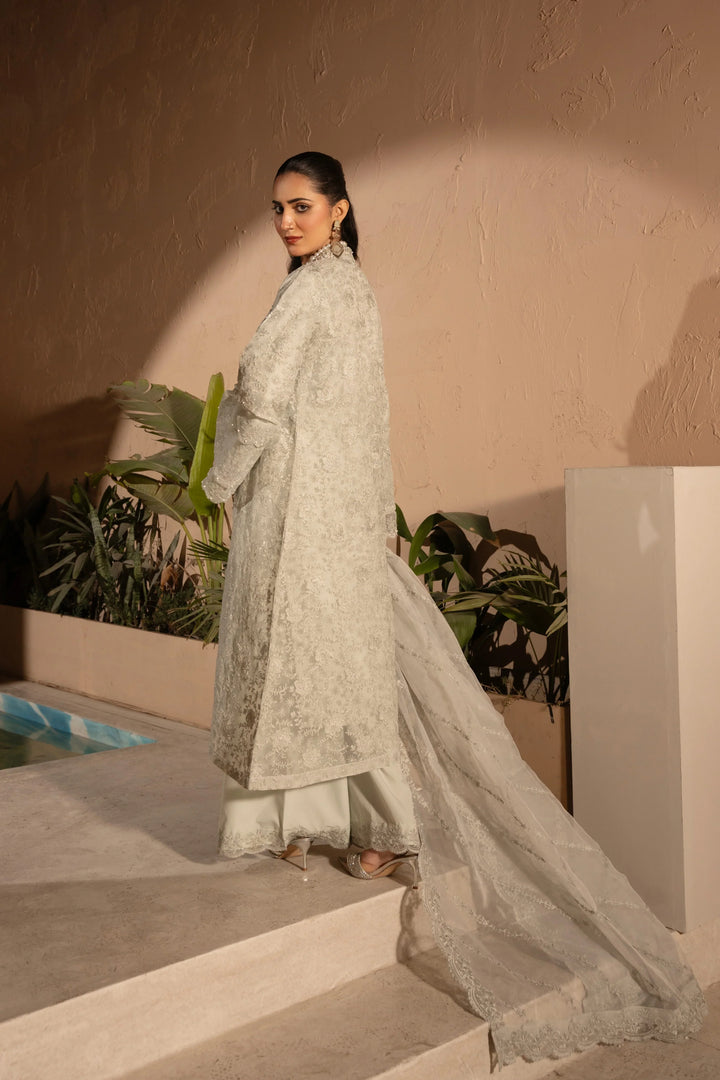 Banno by Manahils RTW Hand work Organza 3 Piece Suit 198-OFF WHITE Festive Collection