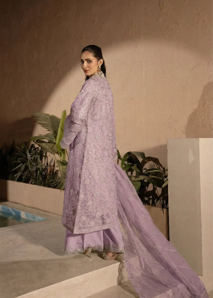 Banno by Manahils RTW Hand work Organza 3 Piece Suit 198-LILAC Festive Collection