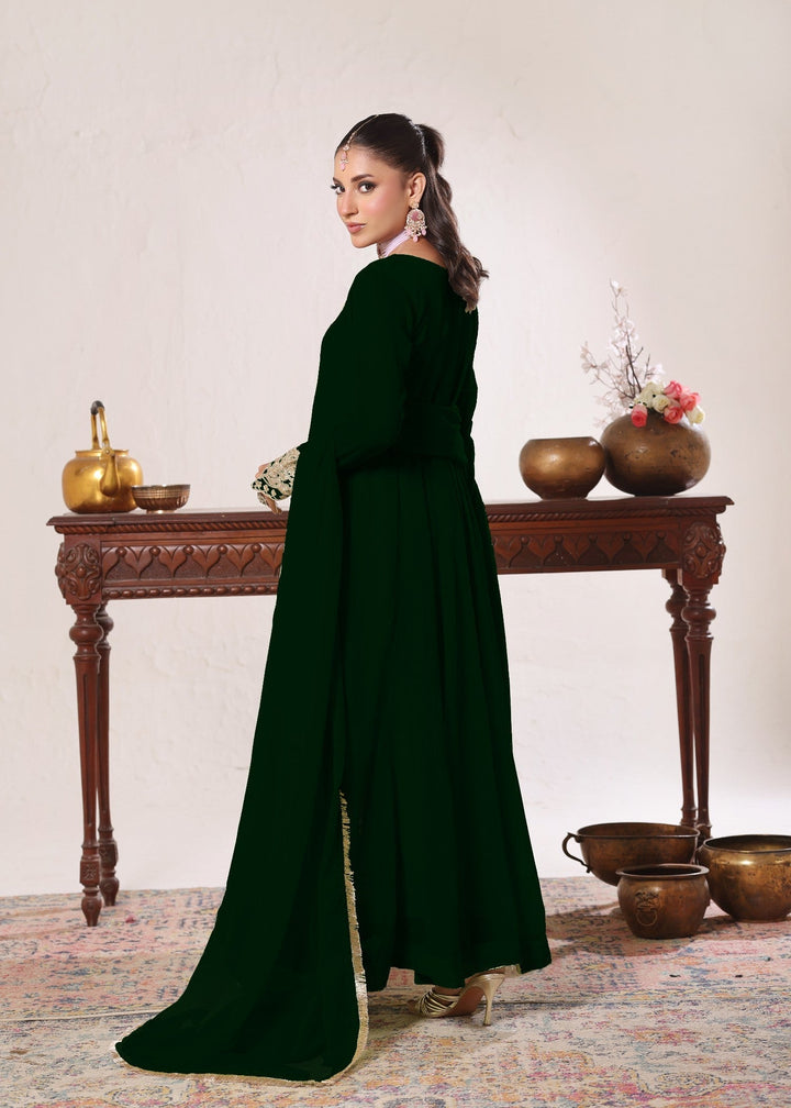 Abaan Zohan RTW Embroidered Chiffon 3 Piece Suit Nelofer Kaai Green Festive Collection