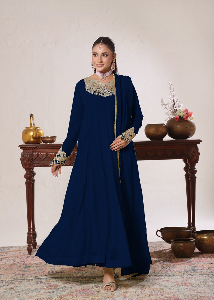 Abaan Zohan RTW Embroidered Chiffon 3 Piece Suit Nelofer Peacock Festive Collection