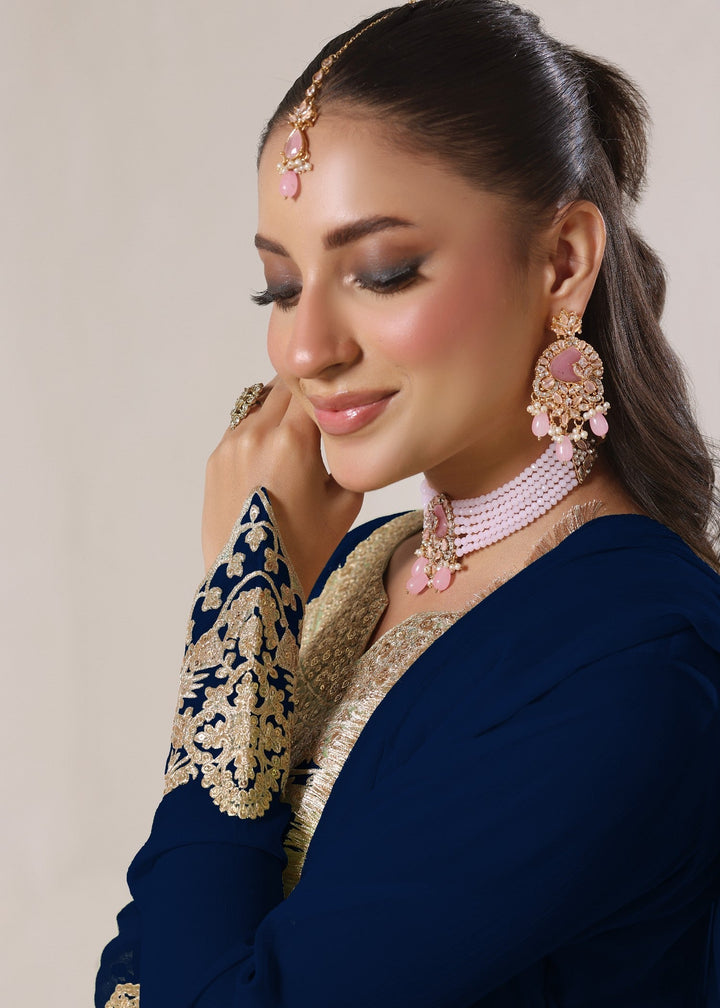 Abaan Zohan RTW Embroidered Chiffon 3 Piece Suit Nelofer Peacock Festive Collection